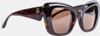Balenciaga Womens Diva Butterfly Tortoiseshell Sunglasses Brown