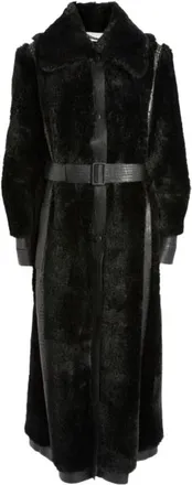 Stella McCartney Faux fur and Vegan Leather Longline Coat Size S