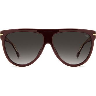 Victoria Beckham 60mm Flat Top Square Sunglasses in Burgundy/Dark Grey Sf at Nordstrom