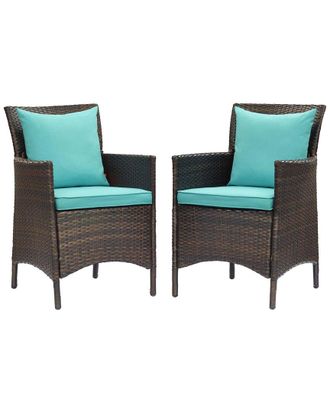 ModWay Dnu Unprofitable Modway Conduit Set Of 2 Outdoor Patio Wicker Rattan Dining Armchairs