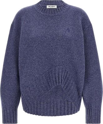 The Attico Trui met ronde hals - Dames - Ronde hals truien - Blauw - M - Wol - Truien & Vesten