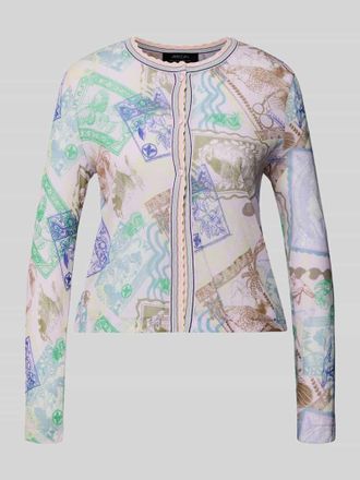 Marc Cain Strickjacke im Allover-Look mit Rundhalsausschnitt in Rose, Gr&ouml;&szlig;e 34