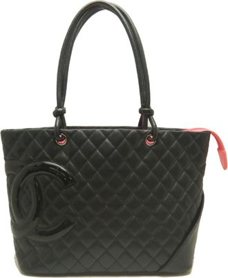 Chanel Black Leather Tote Bag (Pre-Owned)