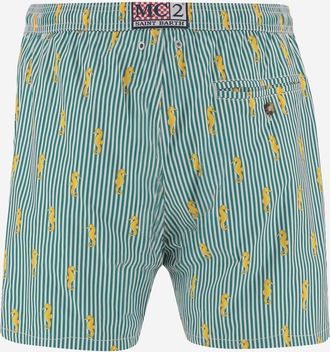 MC2 Saint Barth Mens Swim Shorts Nylon Green Polyester Beachwear Sea Clothing