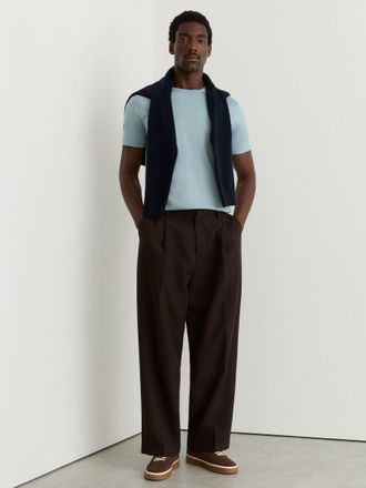 Reiss Powder Blue Air-water Cotton Tailored-fit T-shirt, Xxl