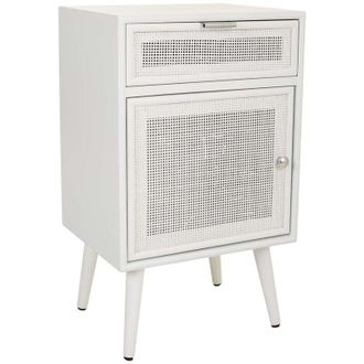 Wanderlust Deco Wanderlust Deco - Mesita de madera y rejilla blanca 42x36.5x71