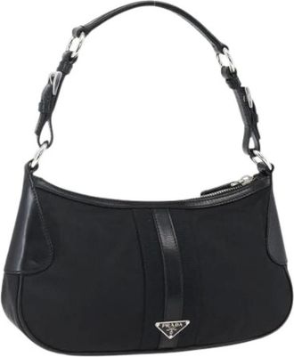 Prada Pre-owned Shoulder Bags, female, Black, Size: ONE SIZE Pre-owned Vintage Nylon Shoulder Bag
