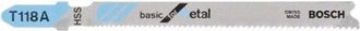 Bosch Hoja De Sierra De Calar T 118 A Basic Para Metal L.92mm Paso De Dientes 1.1-1.5mm Hss 100 Paquete