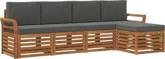 vidaXL Conjunto De Sof&aacute;s De Exterior 5 Uds. Natural Y Antracita Vidaxl