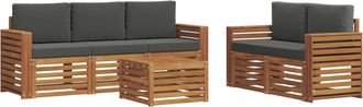 vidaXL Conjunto De Sof&aacute;s De Exterior 6 Uds. Natural Y Antracita Vidaxl