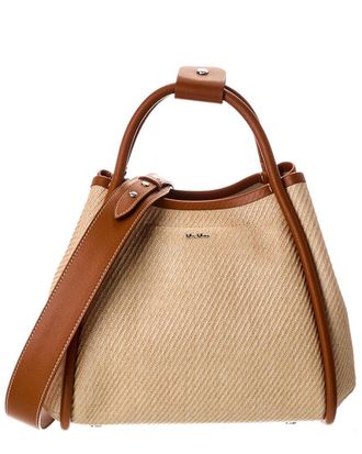 Max Mara Marine Small Leather-Trim Tote