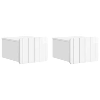 vidaXL Mesita De Noche De Pared 2 Pcs Brillante 33 X 34,5 X 24 Cm Vidaxl