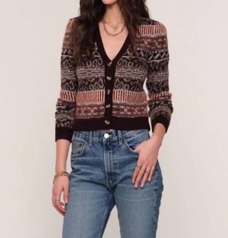 Heartloom Ruta Cardigan In Aubergine