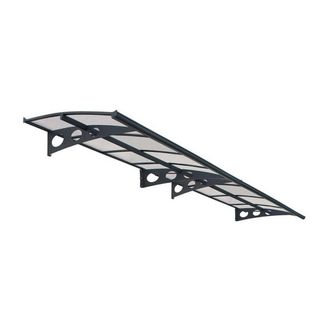 Palram Patio Cover Herald Door Awning Canopy 4460 Mist - L447 x W139 x H33 cm in Grey