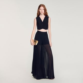Sandro Pleated wide-leg trousers