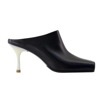 Maison Margiela Sandals - MM6 Maison Margiela - Leather - Black - female - MM6 Maison Margiela - Heeled Mules - Black - 2 UK - Shoes