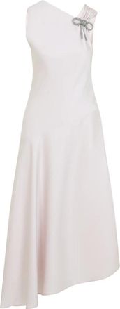 Jil Sander Asymmetrische Jurk Met Diagonale Snit - Dames - Feestkleedjes - Wit - S - Kleedjes