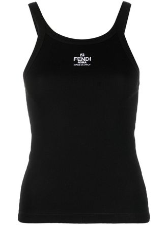 Fendi Logo Cotton Tank Top