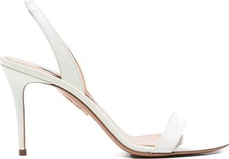 Aquazzura 90 mm So Nude leren slingback sandalen - Wit