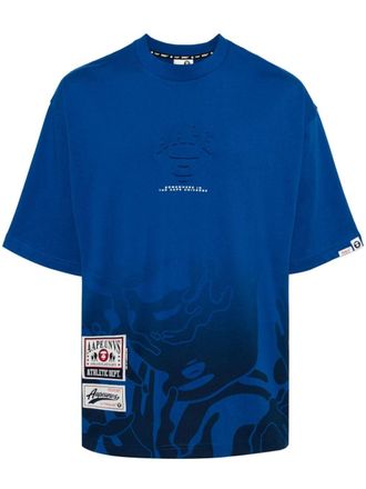 Aape By A Bathing Ape Moonface embossed T-shirt - men - Cotton - L - Blue