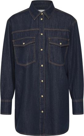 Inwear Hiroiw Oversized Shirt - Dames - Spijkeroverhemden - Blauw - 3XL - Katoen - Overhemden