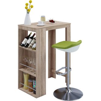 VCM Tavolo bar VCM Tavolo alto con spazio di archiviazione Dimensioni a. 110 x l. 80 x t. 50 cm Tavolo in piedi - Oktola (Sonoma rovere (Sägerau))