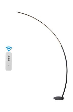 Jonathan Y Designs Enzo 68 Contemporary Minimalist Metal Arc Dimmable Integrated LED Floor Lamp, Black at Nordstrom