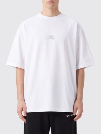 Balenciaga T-shirt in cotone con stampa logo Monogram a contrasto