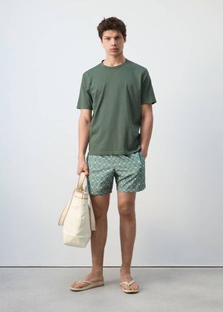 Mango Maglietta cotone maniche corte verde - Uomo - XXL - MANGO MAN