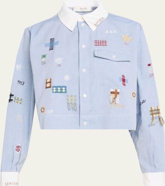 Sea New York Claira Embroidered Button-Front Shirt