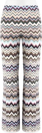Missoni Rechthoekige broek met visgraatmotief - Dames - Wijde Broeken - Veelkleurig - S - Wol - Broeken
