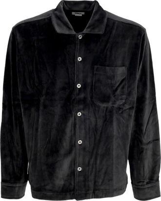 Obey Fluwelen Knoopshirt Zwart - Heren - Casual Overhemden - Zwart - L - Katoen - Overhemden
