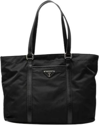 Prada Pre-owned Nylon Tote Bag - Dames - Vintage Shopper - Zwart - ONE Size - Nylon - Vintage