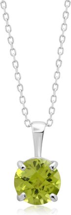 MAX + STONE 14k Yellow or White Gold 6mm Gemstone Round Pendant Necklace with 18 Inch Chain