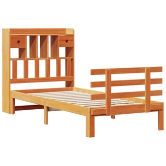 Berkfield Home Decorative Bookcase Bed without Mattress Wax Brown 100x200cm Soli | Size: 100x200 cm
