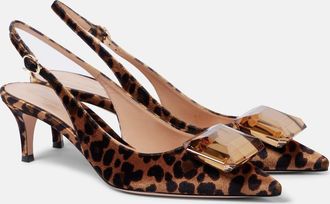 Gianvito Rossi Pumps Jaipur 55 in velluto con stampa