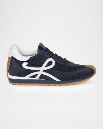 Loewe Men & apos;s Flow Runner Nylon and Suede Sneakers