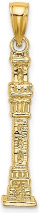 Diamond2Deal 14k Yellow Gold 3D Pilgrim Memorial Monument Charm