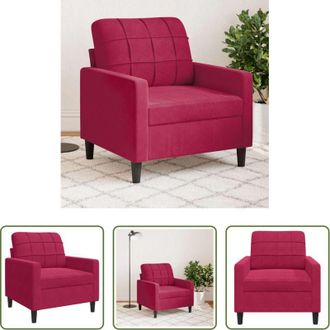 vidaXL Poltrona rossa - Poltrona Rosso Vino 60 cm Velluto