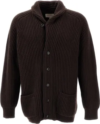 Filson Brown Bristol Tacoma Heavy Wool Cardigan
