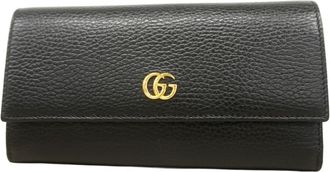 Gucci Black Leather Long Wallet (Bi-Fold) (Pre-Owned)