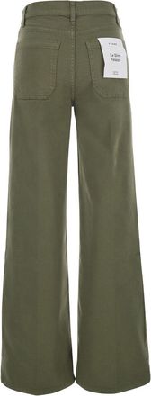 Frame Denim Womens Jeans Le Slim Palazzo Modernist Pocket Green Cotton