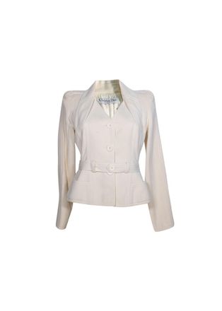 Dior Christian Dior Boutique Cream Tailored Jacket Size L