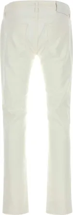 Pantaloni Torino Mens White Stretch Denim Jeans Bianco Exterior: Cotton Elastane
