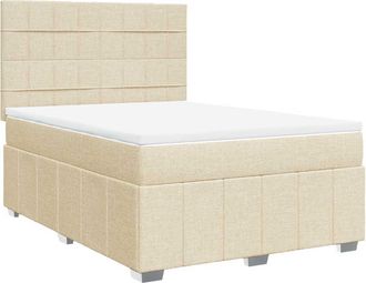 vidaXL Vidaxl - Giroletto A Molle Con Materasso Crema 140x19 Cm In Tessuto
