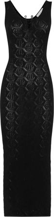 Philipp Plein Abito con monogramma jacquard - Nero