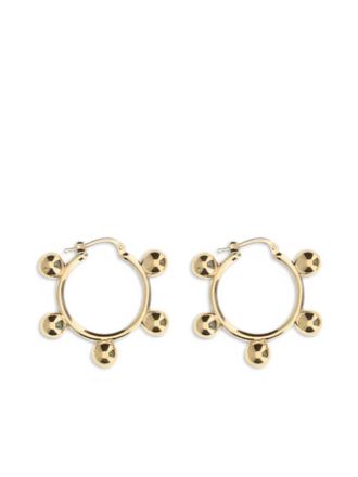 Jil Sander Orecchini a cerchio con perline - Oro