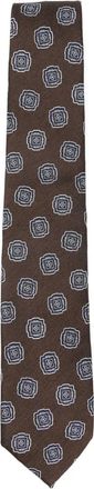 Bigi Cravatte Milano Cravatta in seta a fantasia - Marrone