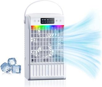 No Brand Aire Acondicionado Port&aacute;til De 1 Litro, Ventilador De Enfriamiento Evaporativo, Sin Desag&uuml;e, Para Habitaciones/camping, Eficiencia Energ&eacute;tica A+++, Bl