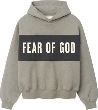 Fear of God Cropped Relaxed Panelled Hoodie Seal Heather Iron Grey RW00283-0135